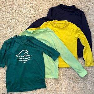 Kids Swim Rash Guard Set - Teal, Yellow, Navy